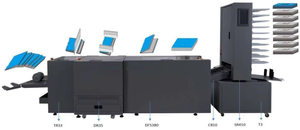 SR410|SR412 Syst&egrave;me d'assemblage automatique pour la production de livrets &agrave; grand volume | Une seule &eacute;tape pour assembler des coutures et plier le d&eacute;coupage sur 3 c&ocirc;t&eacute;s en livrets | Ligne de couture modulaire