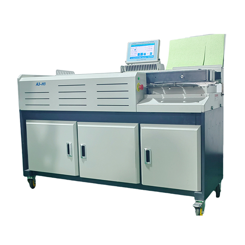 M&aacute;quina encuadernadora de libros con pegamento caliente de alta velocidad PLC inteligente A3-H9 